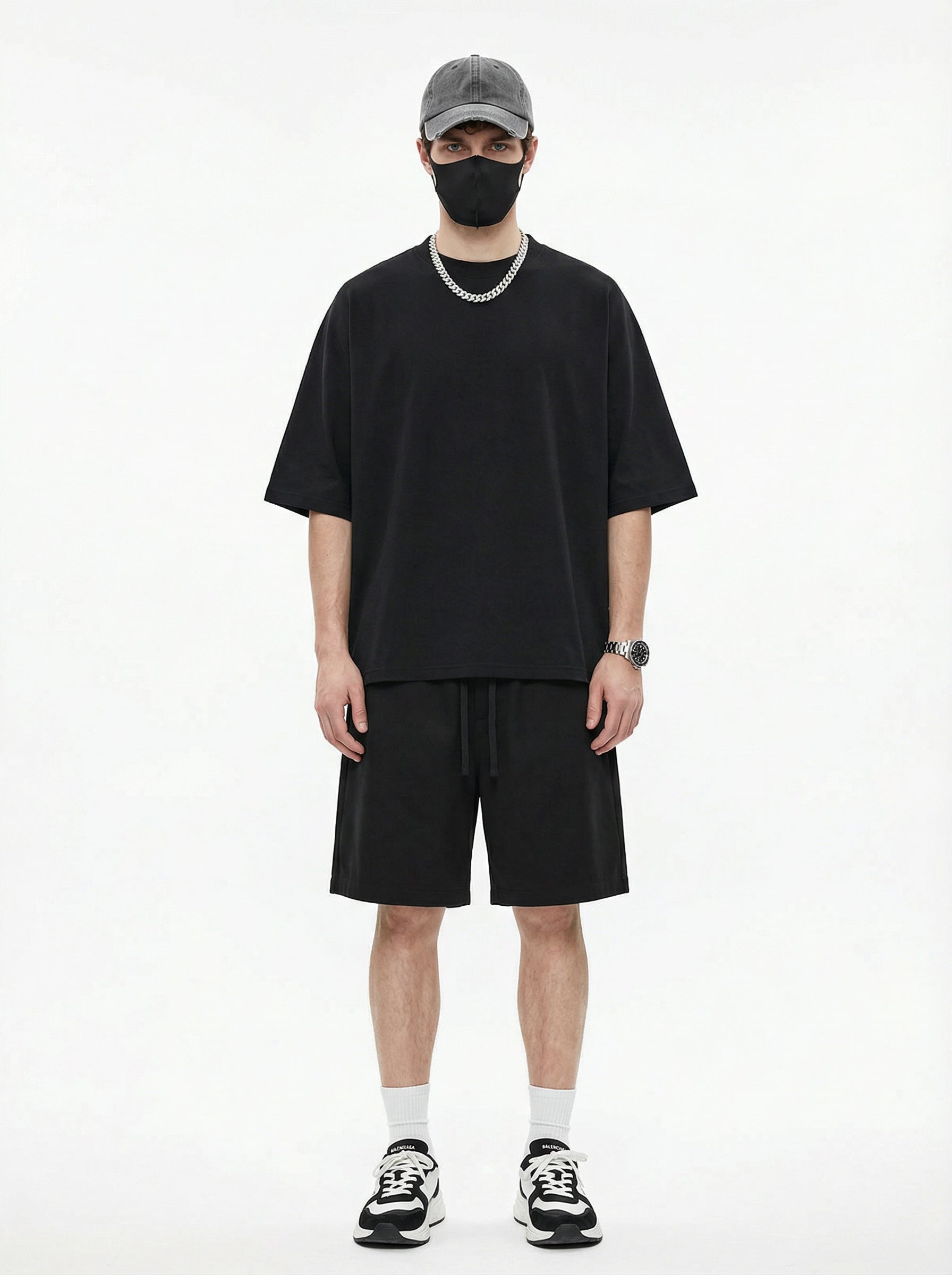 270GSM Unisex Batwing Sleeve T-shirt Black