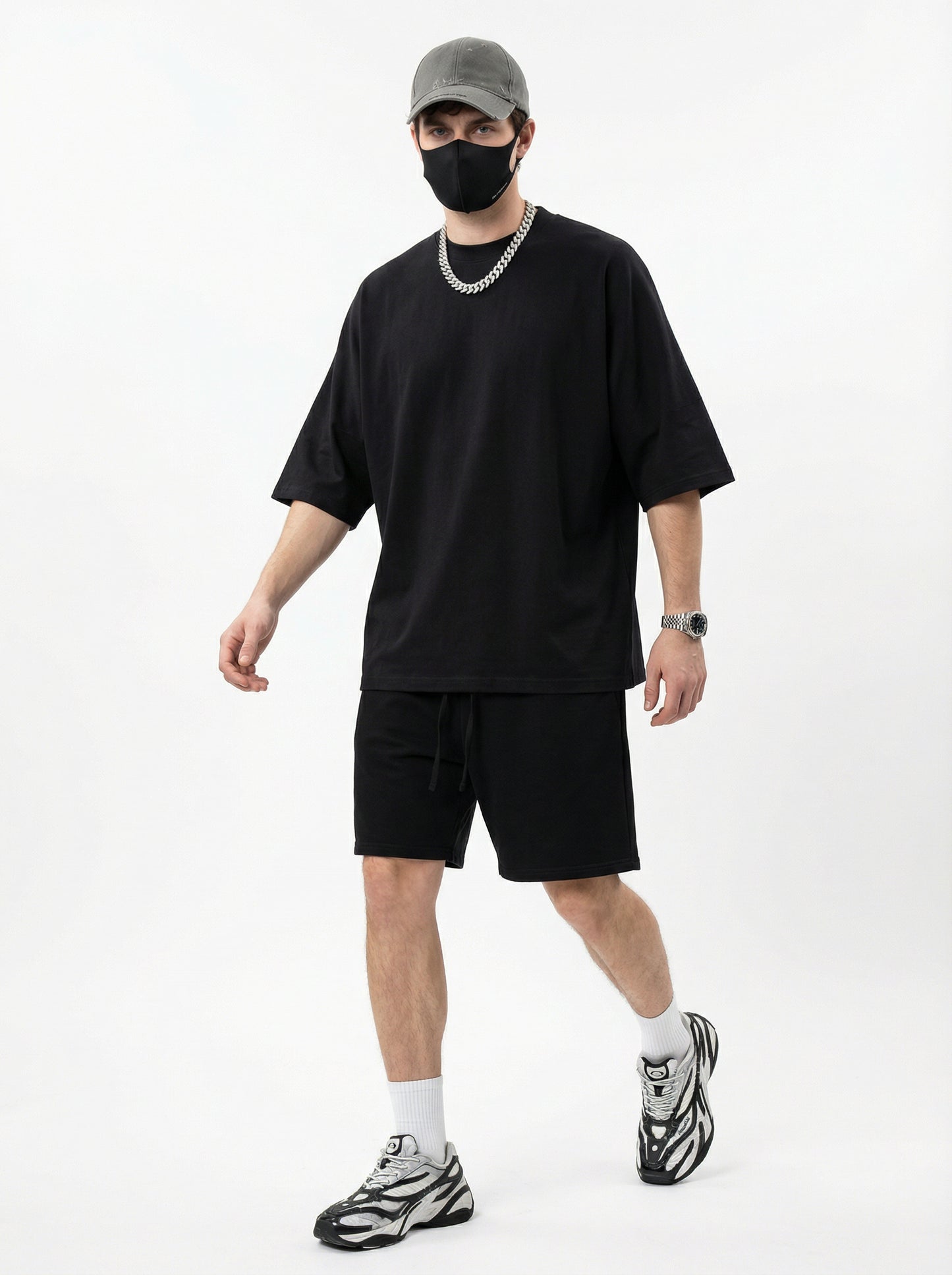 270GSM Unisex Batwing Sleeve T-shirt Black