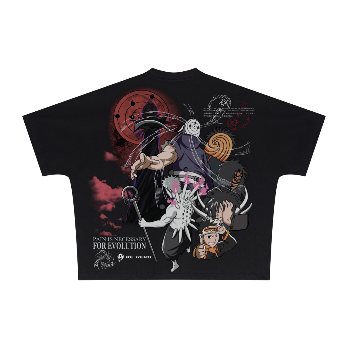 270GSM Unisex Batwing Sleeve T-shirt Black