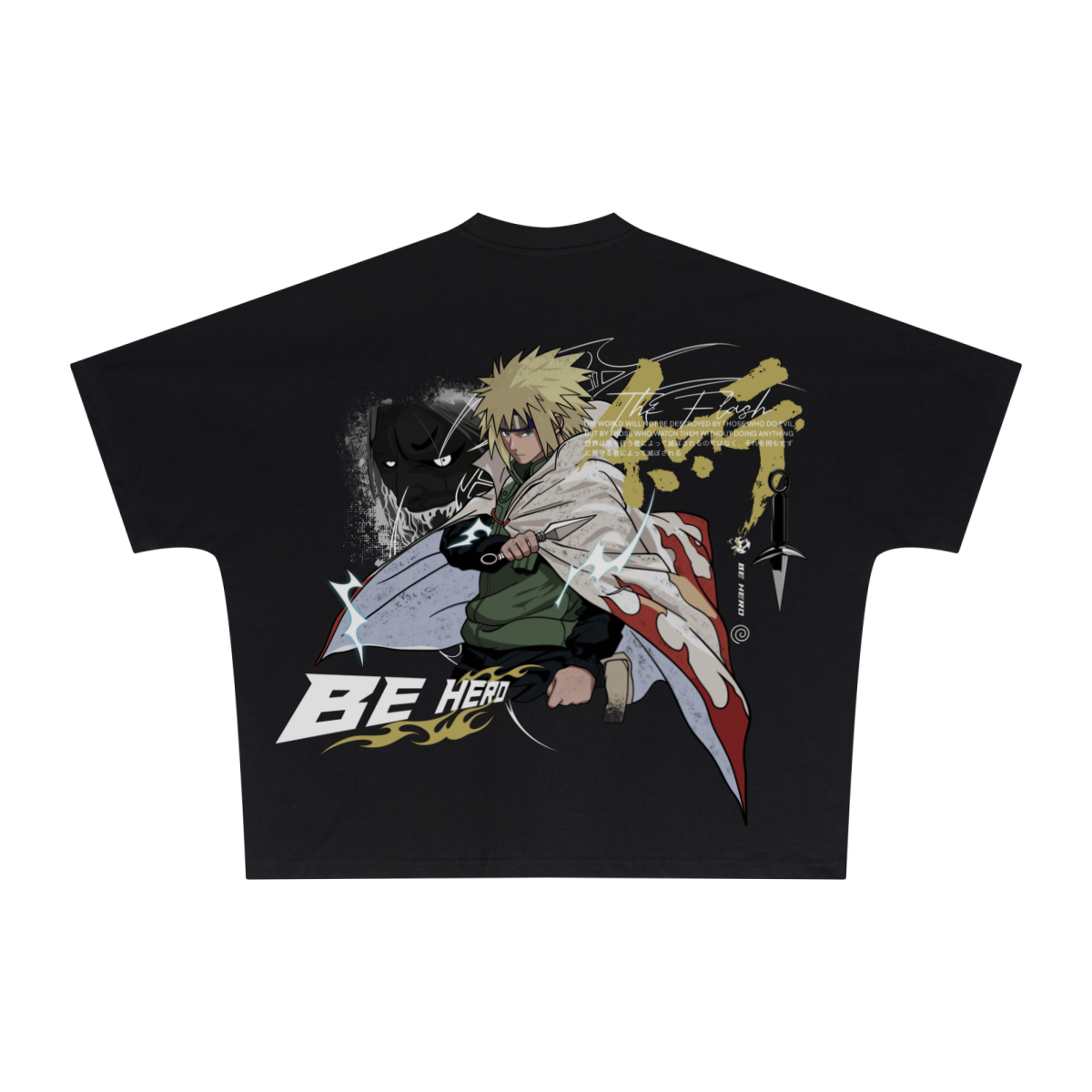 270GSM Unisex Batwing Sleeve T-shirt Black