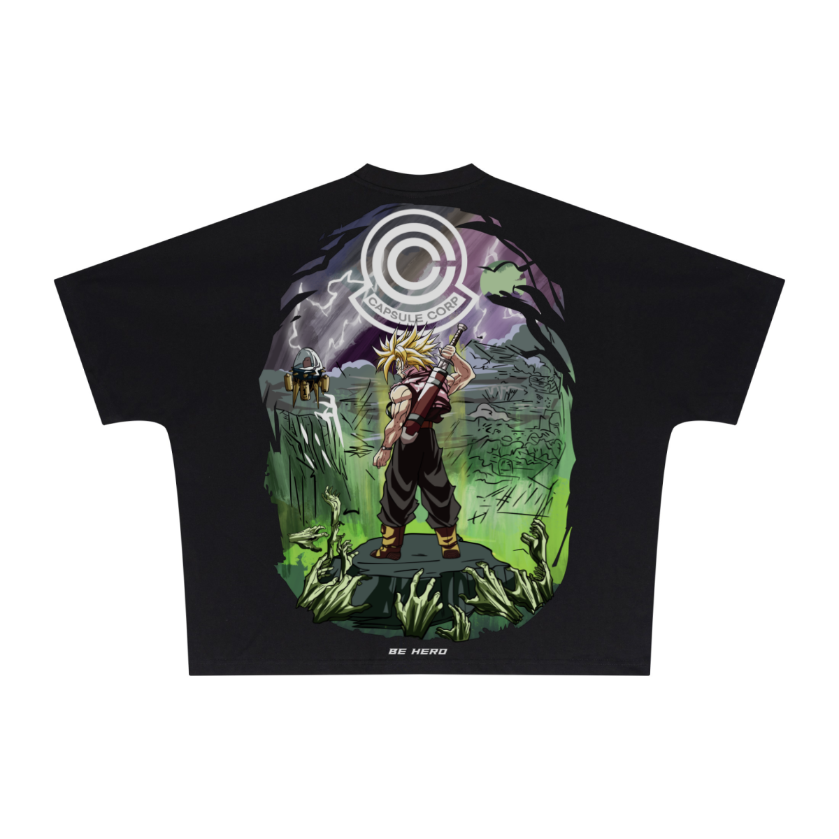 270GSM Unisex Batwing Sleeve T-shirt Black